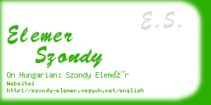 elemer szondy business card